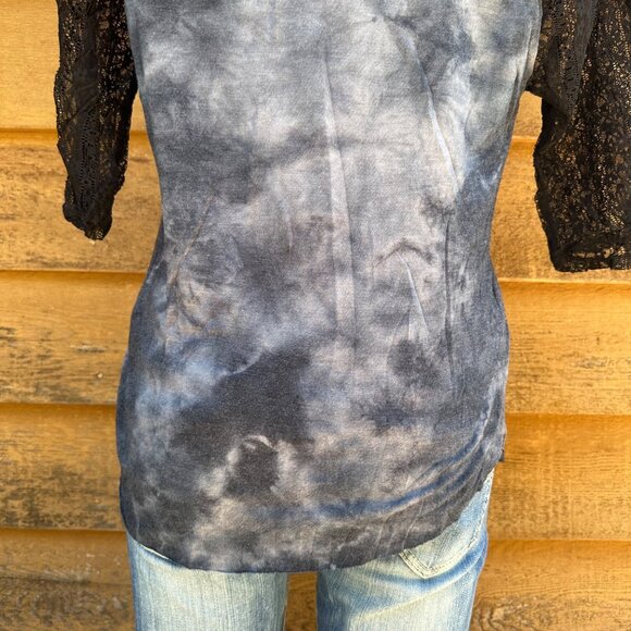 Scrapbook California West Coast Tie Dye 3/4 Lace Sleeved Shirt Size M - Picture 6 of 8